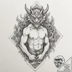 Tengu, tattoo sketch design, sepia tone sketc… – tattoo sketch (№1751210250_0, 29.06.2025 15:17) — tattoovalue.net