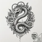 Jörmungandr (world serpent), tattoo flash she… – tattoo sketch (№1751210364_0, 29.06.2025 15:19) — tattoovalue.net