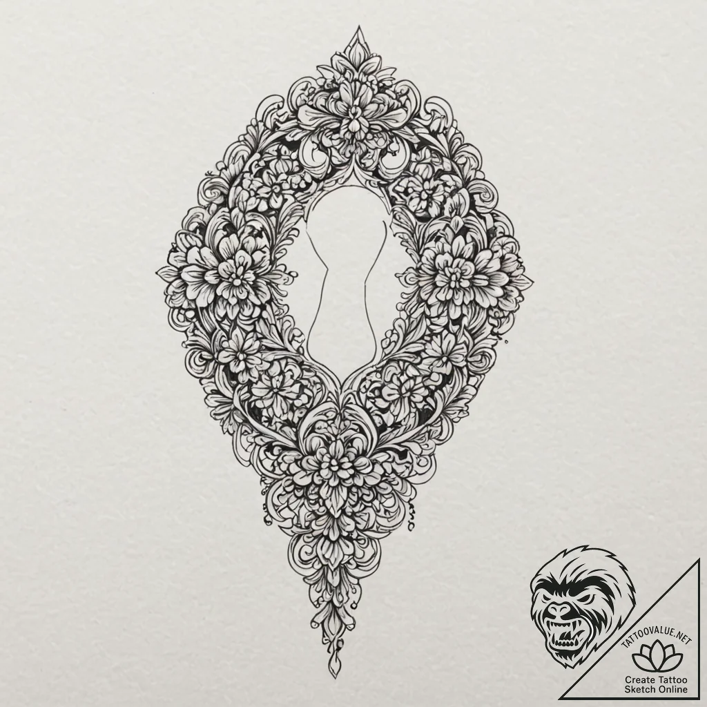 A keyhole shape, concept art for tattoo, orna... - tattoo sketch (№1751210482_0, 29.06.2025 15:21) — tattoovalue.net
