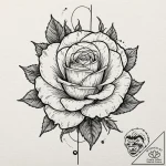 Rose, concept art for tattoo, moderately deta… – tattoo sketch (№1751210913_0, 29.06.2025 15:28) — tattoovalue.net