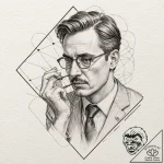 A sketch of the professor, adjusting his glas… – tattoo sketch (№1751211210_0, 29.06.2025 15:33) — tattoovalue.net