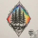 Spruce, ink illustration for tattoo, neo trad… – tattoo sketch (№1751211318_0, 29.06.2025 15:35) — tattoovalue.net