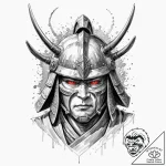 A samurai warrior’s helmet (kabuto), artistic… – tattoo sketch (№1751211639_0, 29.06.2025 15:40) — tattoovalue.net