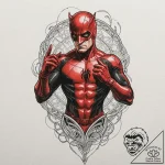 A neo-traditional portrait of daredevil, the… – tattoo sketch (№1751211848_0, 29.06.2025 15:44) — tattoovalue.net