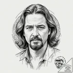 A watercolor portrait of jeff “the dude” lebo… – tattoo sketch (№1751212054_0, 29.06.2025 15:47) — tattoovalue.net