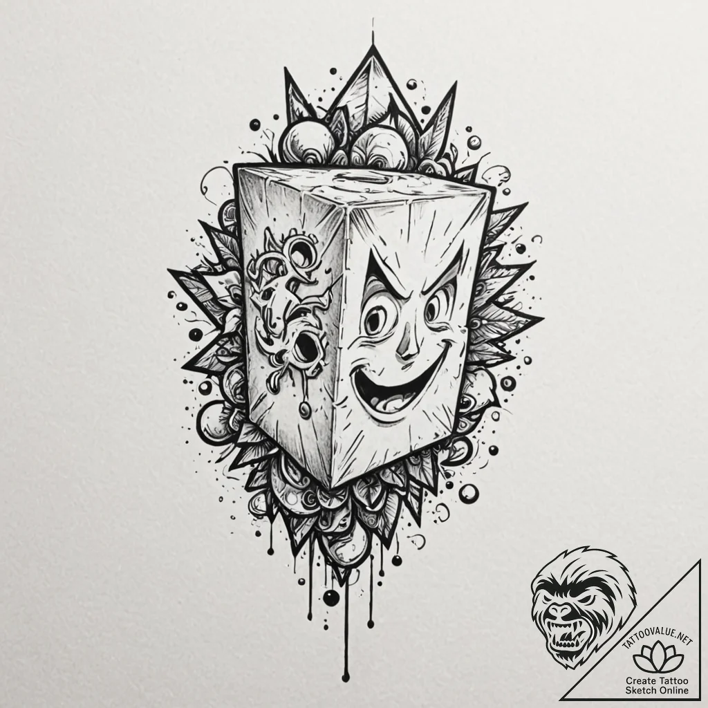 Jack-in-the-box, concept art for tattoo, prof... - tattoo sketch (№1751213001_0, 29.06.2025 16:03) — tattoovalue.net