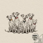 A linework tattoo of the dalmatian mice from… – tattoo sketch (№1751213312_0, 29.06.2025 16:08) — tattoovalue.net