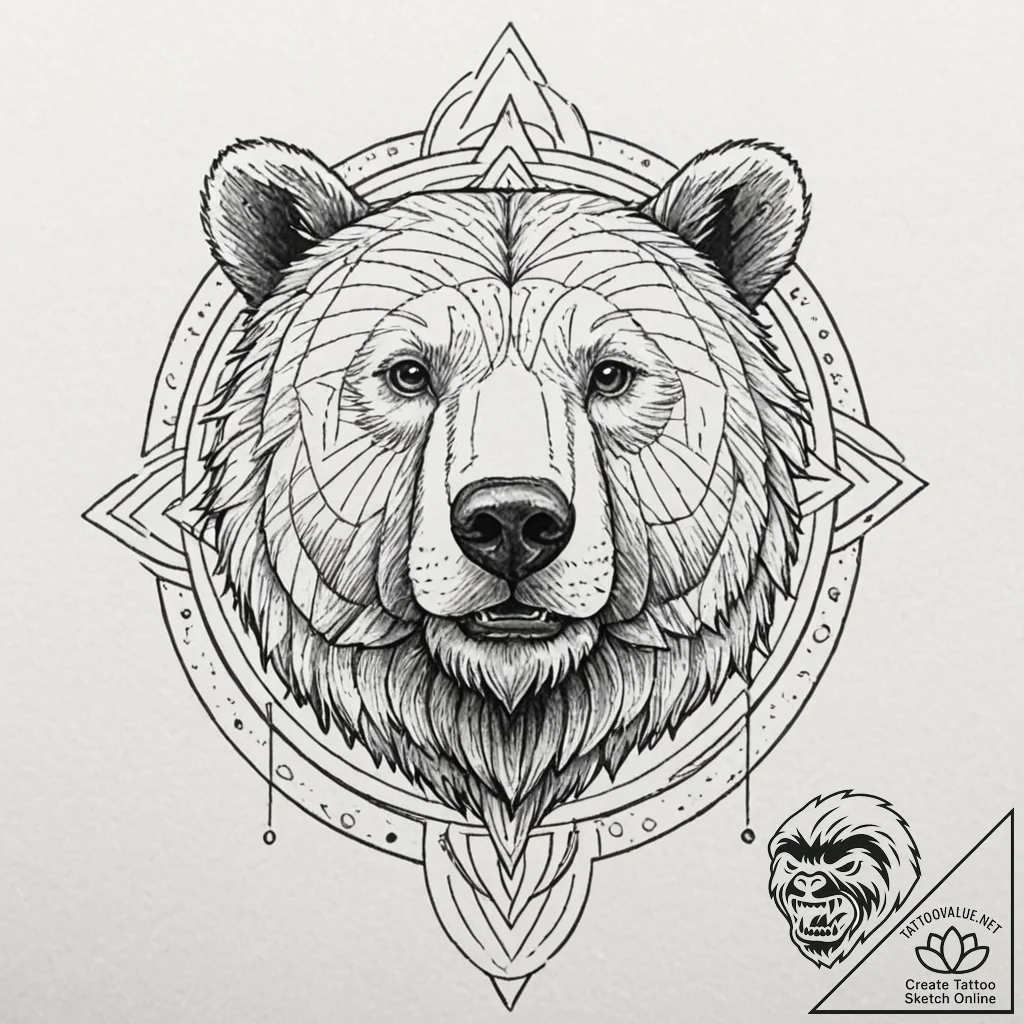 A sketch of an armored bear (panserbjørne) li... - tattoo sketch (№1751213638_0, 29.06.2025 16:13) — tattoovalue.net