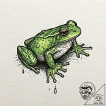 Frog, tattoo flash sheet design, dotwork shad… – tattoo sketch (№1751213859_0, 29.06.2025 16:17) — tattoovalue.net