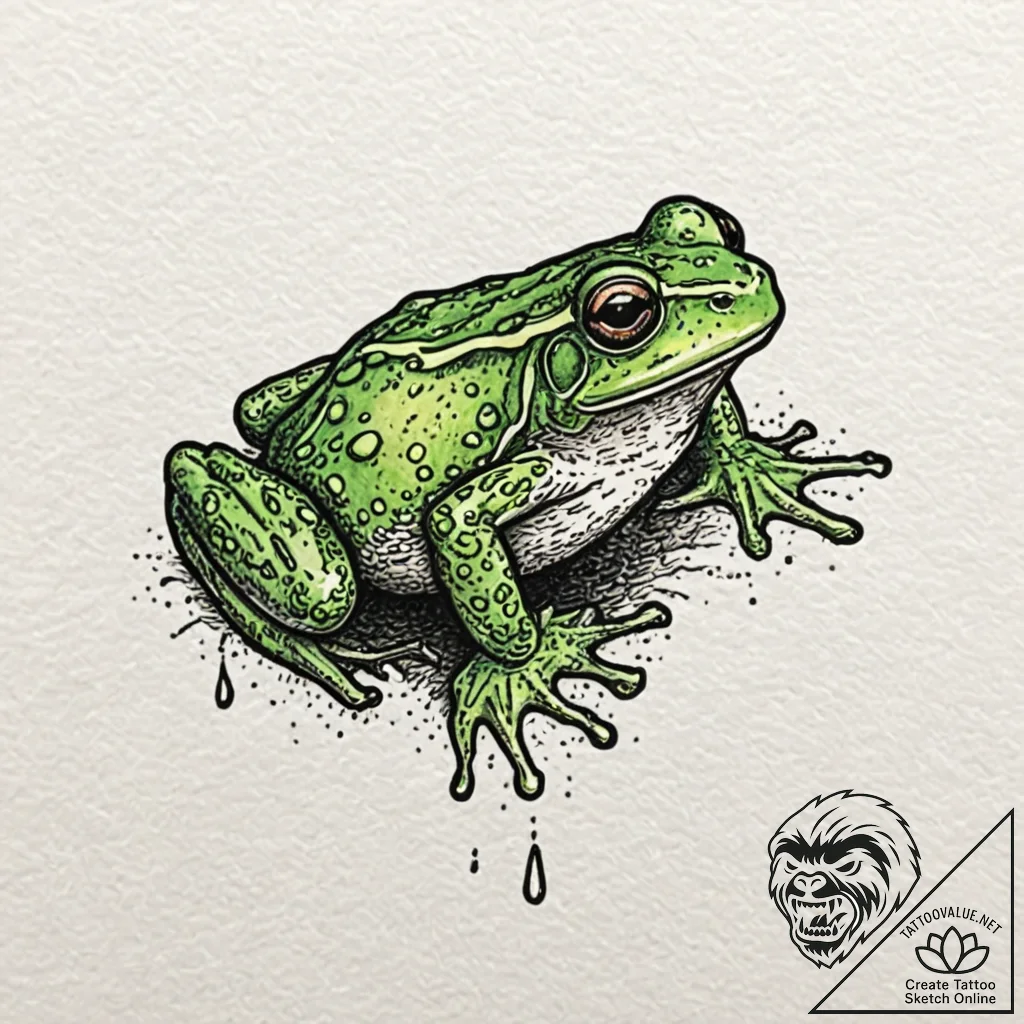 Frog, tattoo flash sheet design, dotwork shad... - tattoo sketch (№1751213859_0, 29.06.2025 16:17) — tattoovalue.net