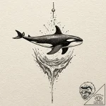 Killer whale, concept art for tattoo, subtle… – tattoo sketch (№1751214184_0, 29.06.2025 16:23) — tattoovalue.net