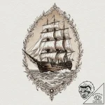 A watercolor sketch of the haunted ship from… – tattoo sketch (№1751214292_0, 29.06.2025 16:24) — tattoovalue.net