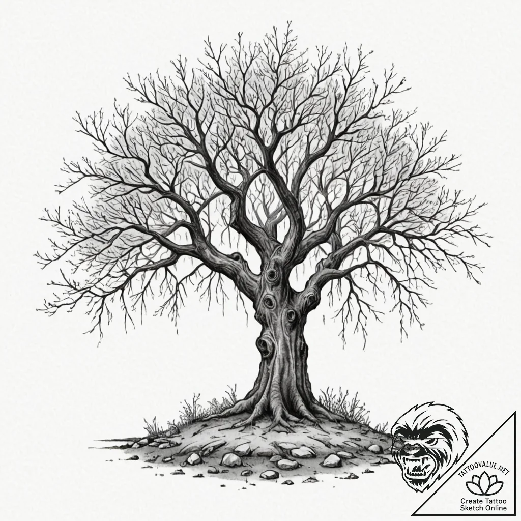 A watercolor sketch of the whomping willow.,... - tattoo sketch (№1751214513_0, 29.06.2025 16:28) — tattoovalue.net