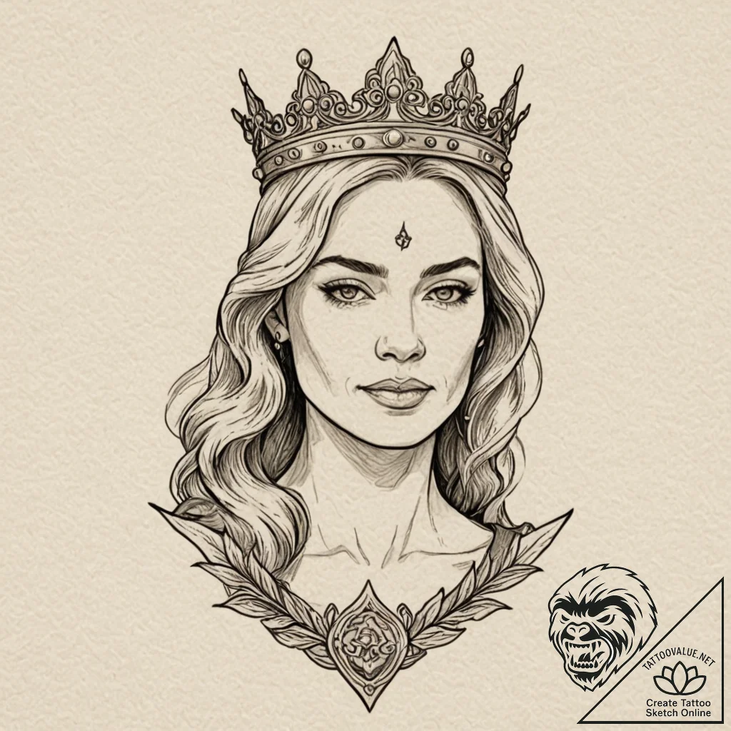 A neo-traditional tattoo of cersei lannister,... - tattoo sketch (№1751214725_0, 29.06.2025 16:32) — tattoovalue.net