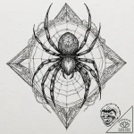 Spider, artistic tattoo sketch, bold outlines… – tattoo sketch (№1751215529_0, 29.06.2025 16:45) — tattoovalue.net