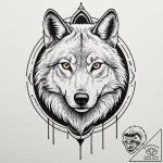 A linework tattoo design of the wolf school m… – tattoo sketch (№1751215853_0, 29.06.2025 16:50) — tattoovalue.net