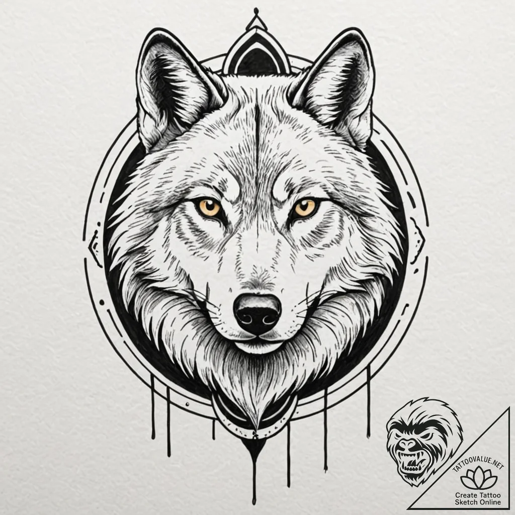 A linework tattoo design of the wolf school m... - tattoo sketch (№1751215853_0, 29.06.2025 16:50) — tattoovalue.net