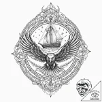 A linework tattoo of the atreides hawk symbol… – tattoo sketch (№1751216376_0, 29.06.2025 16:59) — tattoovalue.net