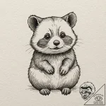 Tanuki, tattoo sketch design, sepia tone sket… – tattoo sketch (№1751216499_0, 29.06.2025 17:01) — tattoovalue.net