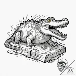 Crocodile, tattoo sketch design, bold outline… – tattoo sketch (№1751216609_0, 29.06.2025 17:03) — tattoovalue.net