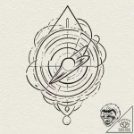 A linework tattoo of the capsule corp logo,,… – tattoo sketch (№1751216794_0, 29.06.2025 17:06) — tattoovalue.net
