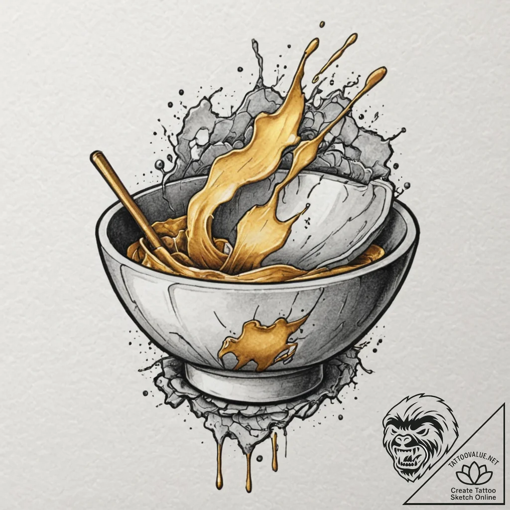 Kintsugi (the art of repairing pottery with g... - tattoo sketch (№1751217264_0, 29.06.2025 17:14) — tattoovalue.net