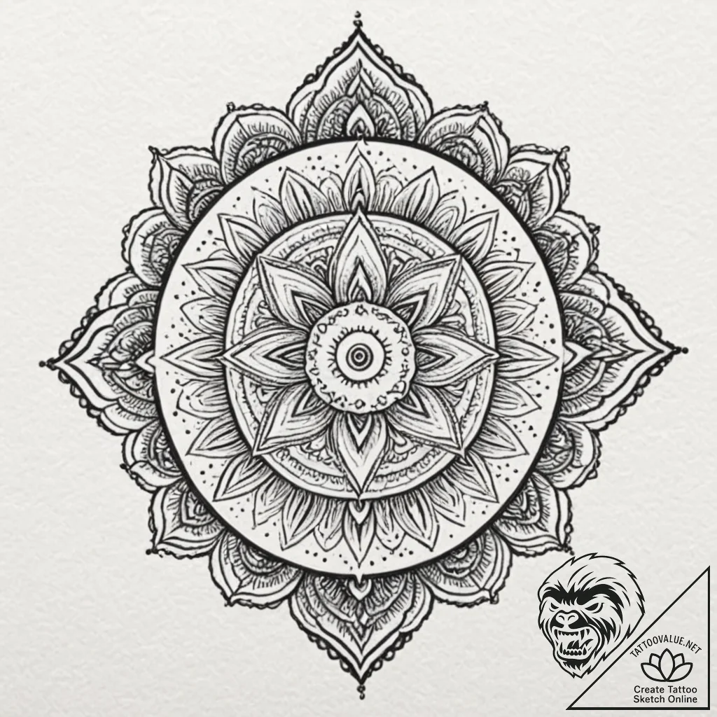 35. a dotwork mandala incorporating the imper... - tattoo sketch (№1751218468_0, 29.06.2025 17:34) — tattoovalue.net