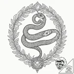 A snake coiled around a crystal, artistic tat… – tattoo sketch (№1751219207_0, 29.06.2025 17:46) — tattoovalue.net
