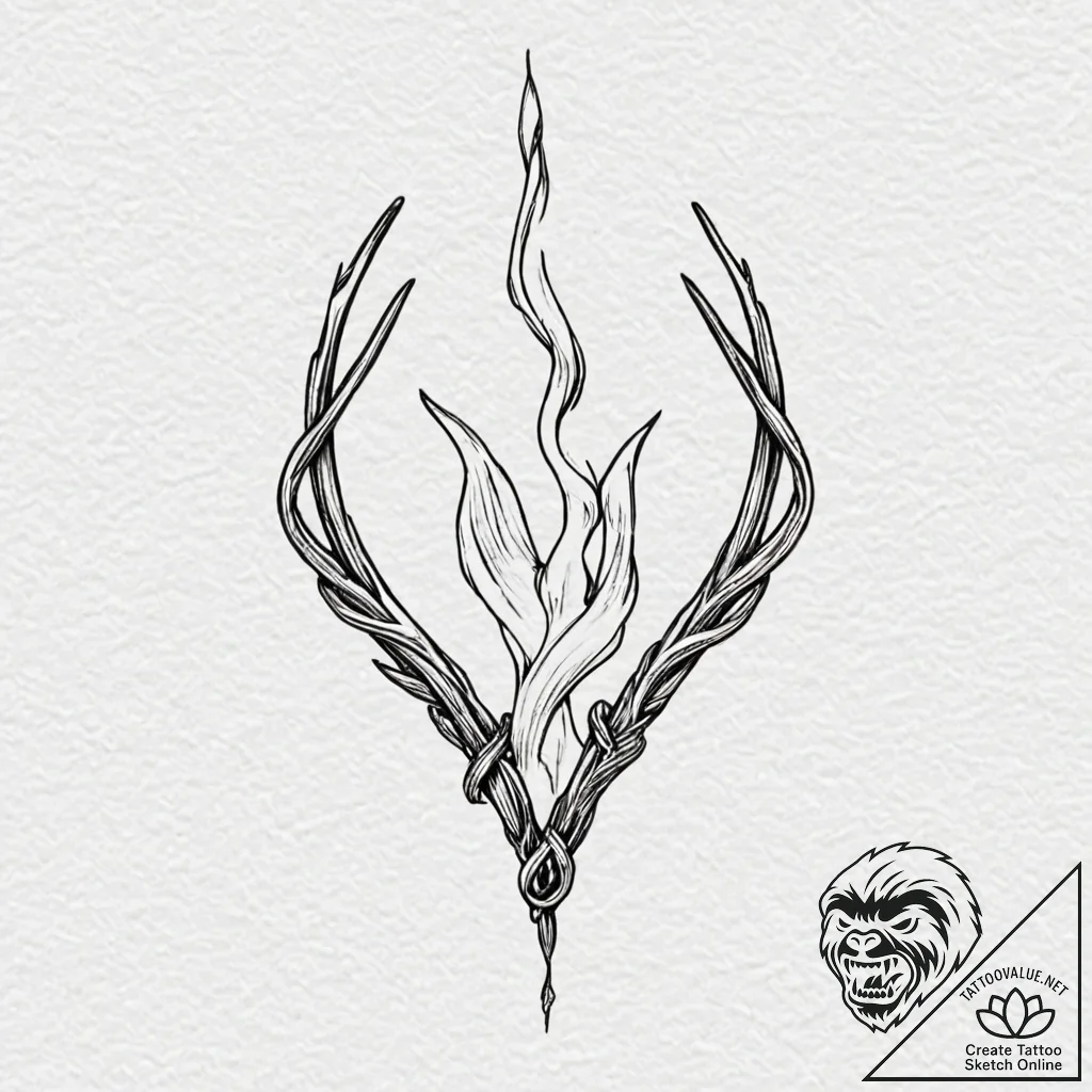 A wishbone, concept art for tattoo, clear ima... - tattoo sketch (№1751220063_0, 29.06.2025 18:01) — tattoovalue.net