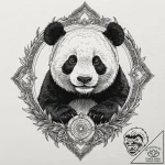 Panda, artistic tattoo sketch, masterpiece, b… – tattoo sketch (№1751220474_0, 29.06.2025 18:07) — tattoovalue.net