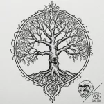Yggdrasil (tree of life), tattoo flash sheet… – tattoo sketch (№1751220824_0, 29.06.2025 18:13) — tattoovalue.net