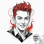 A trash polka portrait of homelander from the… – tattoo sketch (№1751220938_0, 29.06.2025 18:15) — tattoovalue.net