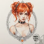 131. neo-traditional portrait of leeloo with… – tattoo sketch (№1751221040_0, 29.06.2025 18:17) — tattoovalue.net