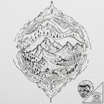 A linework tattoo of the map of his journey,,… – tattoo sketch (№1751221154_0, 29.06.2025 18:19) — tattoovalue.net