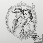 A sketch of the main characters from casablan… – tattoo sketch (№1751221374_0, 29.06.2025 18:22) — tattoovalue.net