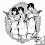 A graphic novel panel of jules and vincent fr… – tattoo sketch (№1751222393_0, 29.06.2025 18:39) — tattoovalue.net