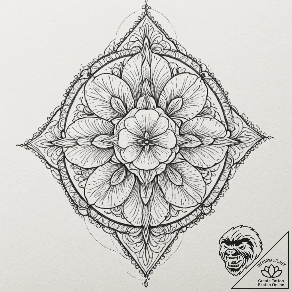 Iris, tattoo sketch design, geometric tattoo... - tattoo sketch (№1751222617_0, 29.06.2025 18:43) — tattoovalue.net