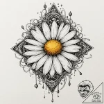 Chamomile, ink illustration for tattoo, detai… – tattoo sketch (№1751222727_0, 29.06.2025 18:45) — tattoovalue.net