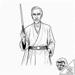 A sketch of count dooku, looking arrogant, wi… – tattoo sketch (№1751222940_0, 29.06.2025 18:49) — tattoovalue.net