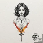 A sketch of death from the sandman, with her… – tattoo sketch (№1751223731_0, 29.06.2025 19:02) — tattoovalue.net