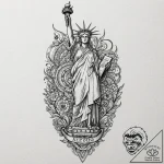 Statue of liberty, tattoo line art, highly de… – tattoo sketch (№1751224157_0, 29.06.2025 19:09) — tattoovalue.net