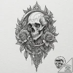 A linework tattoo of the white hand of saruma… – tattoo sketch (№1751224372_0, 29.06.2025 19:12) — tattoovalue.net