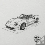 A sketch of the red ferrari from ferris buell… – tattoo sketch (№1751224806_0, 29.06.2025 19:20) — tattoovalue.net