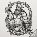 A graphic novel style panel of gimli, axe in… – tattoo sketch (№1751224923_0, 29.06.2025 19:22) — tattoovalue.net