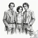 A watercolor tattoo of the main characters fr… – tattoo sketch (№1751225108_0, 29.06.2025 19:25) — tattoovalue.net