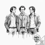A watercolor tattoo of the main characters fr… – tattoo sketch (№1751225154_0, 29.06.2025 19:25) — tattoovalue.net