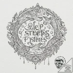 A sketch of luca brasi, with the phrase “slee… – tattoo sketch (№1751225372_0, 29.06.2025 19:29) — tattoovalue.net