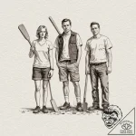 A sketch of the main characters from shaun of… – tattoo sketch (№1751225863_0, 29.06.2025 19:37) — tattoovalue.net