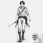 A sketch of captain levi from attack on titan… – tattoo sketch (№1751226226_0, 29.06.2025 19:43) — tattoovalue.net