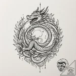 A graphic novel style tattoo of haku in his d… – tattoo sketch (№1751226435_0, 29.06.2025 19:47) — tattoovalue.net